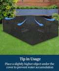 All Weather Rectangle Patio Furniture Cover For Outdoor Dining Tables And Chairs, Waterproof And UV Resistant, Black