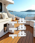 Set Of 3 White Ball Catch Latches For Cabinets And Cupboards Marine Grade Door Closures That Snap With Spring Back Plates on boat deck