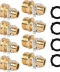 Garden Hose Repair Connector Kit With Clamps For Three Quarter Or Five Eighth Inch Aluminum Hoses Includes Four Sets Of Male And Female Fittings And Washers Durable Aluminum Connectors With Stainless Steel Clamps