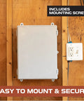 Waterproof Outdoor Junction Box With Mounting Plate And Wall Brackets Tough As Nails Plastic Electrical Enclosure IP65 mounted on wood
