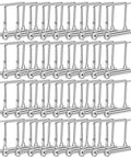 40 Piece Square Coupler Pins Set One Quarter Inch Locking Shafts For Trailer Hitch And Equipment Zinc Coated Carbon Steel