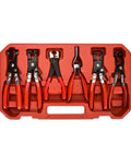 BETOOLL 9-piece hose clamp pliers set with red handles in red carrying case