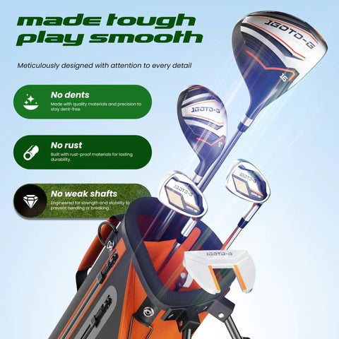 Kids Golf Club Set For Ages 6 To 8 With Stand Bag Right Hand Driver 7 8 Iron 9 P Iron Putter And Headcover