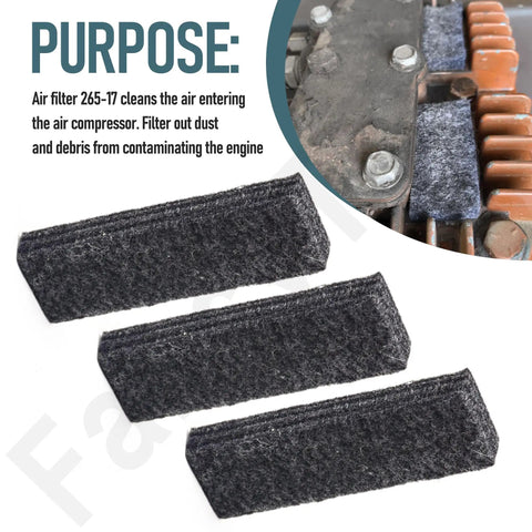 Four Pack 26517 Air Compressor Filter Replacement For Craftsman DeVilbiss Porter Cable showing filter dimensions and use