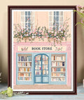 Framed Pink Book Shop Diamond Painting Kit For Adults Dope 5D Full Round Drill Diamond Art Craft Set For Beginners DIY Wall Decor 12X16 Inch