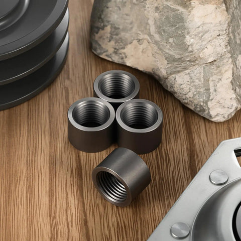 4 Pack One Half Inch Pipe Couplings Straight Female Threaded Steel NPSL Tapped Fittings With Black Coating For Industrial Piping Projects And Maintenance Pro Grade Replacement Parts And Fabrication, 1/2 in couplings