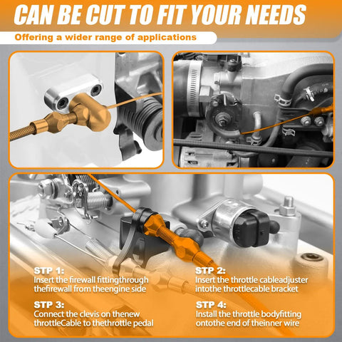 Beefed Up 36 Inch Stainless Braided Throttle Cable installation guide for LS1 Engines Chevy 1997-2007 LS Swaps