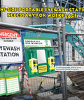 Portable Eye Wash Station Wall Mounted OSHA Approved Emergency Eye Wash Kit With Upgraded Bottle Holder And Larger Mirror Plus Sixteen Point Nine Ounce Bottles No Solution Included Green Cap Ready For Any Spill installed on site