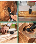 Extreme Coarse Ball Nose Rotary Burr For 1/4 Inch Shaft, Tungsten Carbide Wood Rasp Bit For Drills in use on wood and PLA