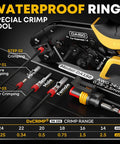 Waterproof Automotive Electrical Connectors Crimping Tool Kit Heavy Duty With 1 2 3 4 Pin Plugs And Sockets, Ratchet Crimper For 24 To 14 AWG Wires, Includes Removal Tools For Car Truck RV Boat Wiring Harness