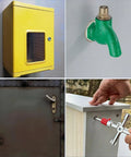 2 Pack 4 Way Sillcock Key Kit For Hose Valves Faucets And Switches With Beaded Chain used on utility room door and green faucet
