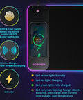 RGB Gaming Mouse Pad With 15W Wireless Charging, Massive 800x300x4mm Desk Mat, showing charging phone and light modes