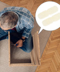Man assembling furniture using Nylon Shelf Pins 100 Pack For Wardrobe And Pantry Shelving, Durable Dowel Connectors With Threaded Ends