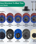 2 Inch Die Grinder Sanding Discs Kit With Quarter Inch Shank Roll Lock Discs for metal grinding and surface conditioning.
