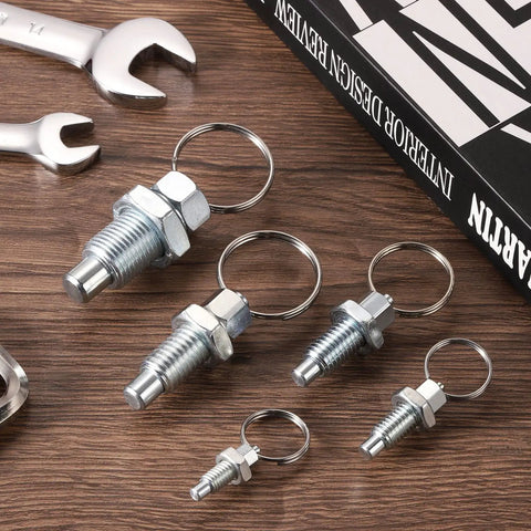 4 Pack Stainless Steel Pull Ring Indexing Plungers M8x1.25 Retractable Spring Plungers For Molds Cabinets And Industrial Equipment Heavy Duty 304 Stainless Corrosion Resistant Easy Install, six-piece set