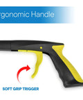 RMS 26-inch folding grabber/reacher with ergonomic handle, Amazon brand, yellow soft-grip trigger