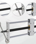 Rock Solid 11 Inch Front Mounted Woodworking Vise For Heavy Duty Workbenches with detailed CNC machined jaws and slide.