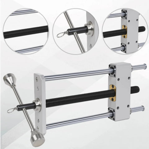 Rock Solid 11 Inch Front Mounted Woodworking Vise For Heavy Duty Workbenches with detailed CNC machined jaws and slide.