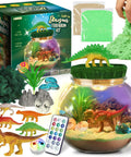 Dinosaur Terrarium Kit For Kids With LED Night Light And Remote Control DIY Dino Toys Arts And Crafts Set components display