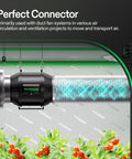 Greenhouse ventilation setup using 8 Inch Flexible Aluminum Ducting For HVAC Ventilation 25 Ft Air Duct Hose With Two Clamps Multi Layer Dryer Duct.