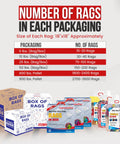 Various packaging options for Heavy Duty Colorful Cotton Terry Cloth Rags Bulk Pack Pro Grade Ultra Absorbent Shop And Garage Cleaning Rags