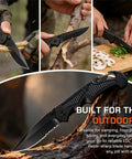 Compact Folding Pocket Knife With Aluminum Handle And Stainless Steel Blade cutting rope and wood, ideal for camping and hiking