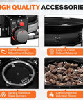 Lit Propane Fire Pit Smokeless 58000 BTU 19 Inch Outdoor Portable Fire Table with adjustment button and volcanic stones