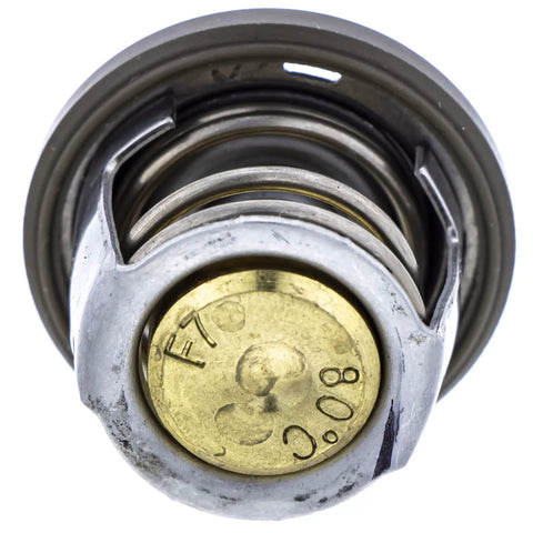 Factory Fresh Engine Thermostat Drop In Fix For Utility Side By Side Keep Your Big Rig Running Sweet Direct Fit Temp Controller Easy Swap Reliable Cooling System Part 3084940, top view of brass and metal thermostat.