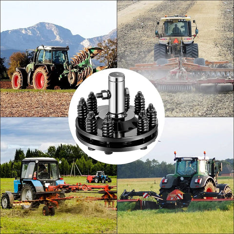 Rugged 1 3/8 Inch PTO Slip Clutch For Farm Tractors, close-up of adjustable steel clutch for heavy-duty applications.