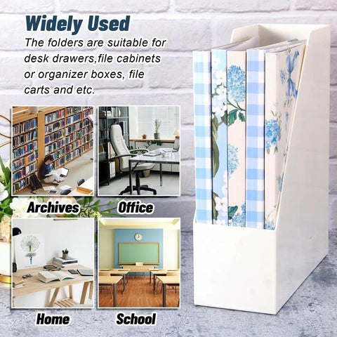 Hydrangea Floral File Folders Set, 24 Pack With One Third Cut Tabs in organizer, suitable for home, office, and school use.