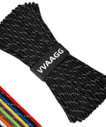 Reflective Paracord Rope 100Ft 550 Cord, 7 Strand Nylon Utility Lanyard Para Cord for Camping Hiking, shown coiled with colors.