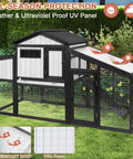 65.3 Inch Long Wooden Chicken Coop And Run For One To Two Chickens With Nest Box Tray And Perches Indoor Outdoor Pet Hutch
