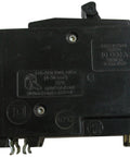 Two Pole 100 Amp Molded Case Circuit Breaker QO2100 For 120 240 Volt Panels Thermal Magnetic Trip UL Listed ANSI Certified Fits QO Load Centers And CSED Devices Common Trip Heavy Duty Power Workhorse. Black breaker rear view