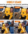 Grab A Snappy Lightweight Cordless Bench Grinder Constructed To Run On Your Favorite DeWalt 20V Battery Packs for sharpening knives, drills, shears, and steel.