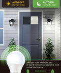 Dope Dusk To Dawn Outdoor LED A19 Light Bulbs 5000K Daylight White 13W 1200 Lumens Auto On Off Photocell Sensor For Porch