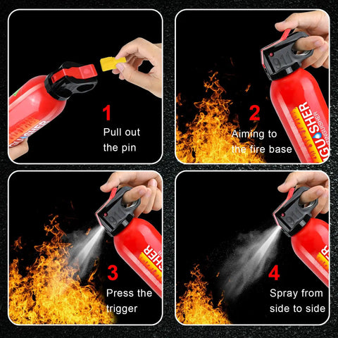 Portable Mini Fire Extinguisher 2 Pack With Durable Wall Mount Bracket Emergency Grab Bag Essentials For Home And Auto Slam Down Tiny Sparks And Save Your Ride Today