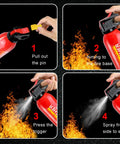 8 Pack Fire Extinguisher Spray Stop Fires Dead Class A B C K Compact Portable Rescue For Cars Trucks RV Boats instructional steps