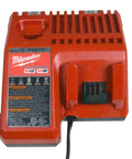 Milwaukee M12 M18 charger for Compact 1/2 Inch Cordless Impact Wrench With Four Drive Speeds And Dedicated Bolt Removal Setting.