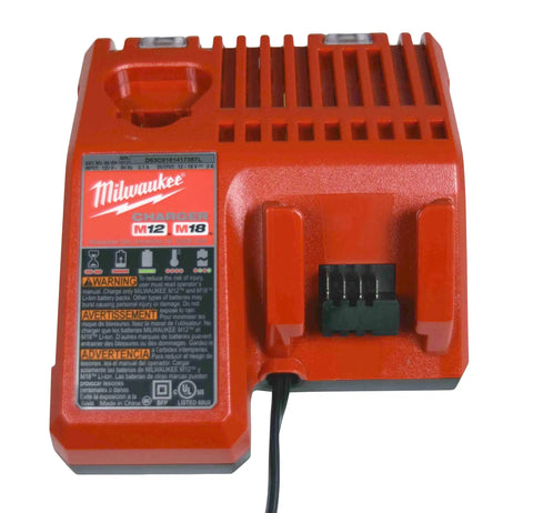 Milwaukee M12 M18 charger for Compact 1/2 Inch Cordless Impact Wrench With Four Drive Speeds And Dedicated Bolt Removal Setting.