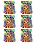 Six Pack Monkey Punch DTF Transfers For Tees Dope Heat Press Stickers 7x7 Inches with monkey and punch graphic