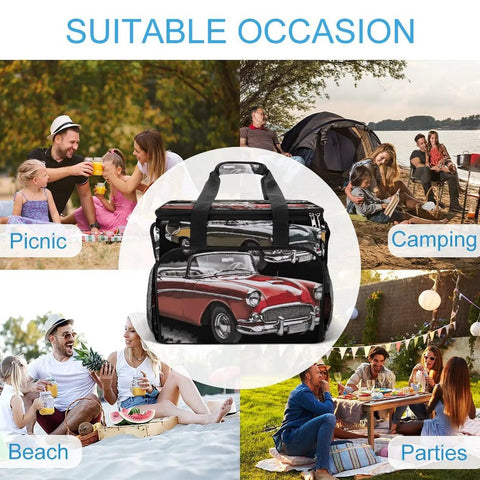 Insulated Picnic Backpack Tote 30L Large Capacity Cooler Bag Leakproof Waterproof Beach Bag Portable Lunch Box for picnics, camping, and beach use.