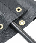 Close-up of 7x12 Vinyl Coated Mesh Dump Truck Tarp With 5 Inch 18oz Double Pockets, Reinforced Hems and Brass Grommets