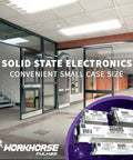 Solid state electronics display with Workhorse 5 Adaptable Electronic Fluorescent Lamp Ballast for commercial lighting.
