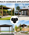 Variety of outdoor pergolas using Heavy Duty 4x4 Pergola Brackets Kit For DIY Wood Projects Four Pack 3 Way 90 Degree Right Angle Corner Brackets Inner Size 3.7 By 3.7 Inches No Fuss Install For Patio Gazebos And Outdoor Structures