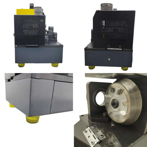 Heavy Duty Workhorse Drill Bit Grinder Sharpener Adjustable 3 To 26 Mm Angle Drill Tool angled view showing dual grinding wheels.