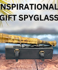 Brass Pirate Spyglass Telescope Replica From 1818 Tracker Era With Adjustable Focus, brass telescope on leather gift box