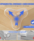 Clear Baby Proofing Corner Shields For Cozy Home Spaces Comes With Eight Rock Solid Transparent Table Edge Bumpers covering sharp corners.