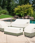 Heavy Duty 600D Waterproof Patio Adirondack Chair Cover 32 W x 35 D x 36 H Inches UV Resistant Beige on outdoor furniture