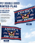 Double Sided 3 Ply Outdoor American Flag For Independence Day Decor 250th Anniversary USA Flag Durable Polyester For Outdoor Use