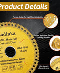 Front view of Ladinka four-pack 4-1/2 inch electroplated diamond grinding discs for multi-material cutting (metal, tile, stone, concrete).